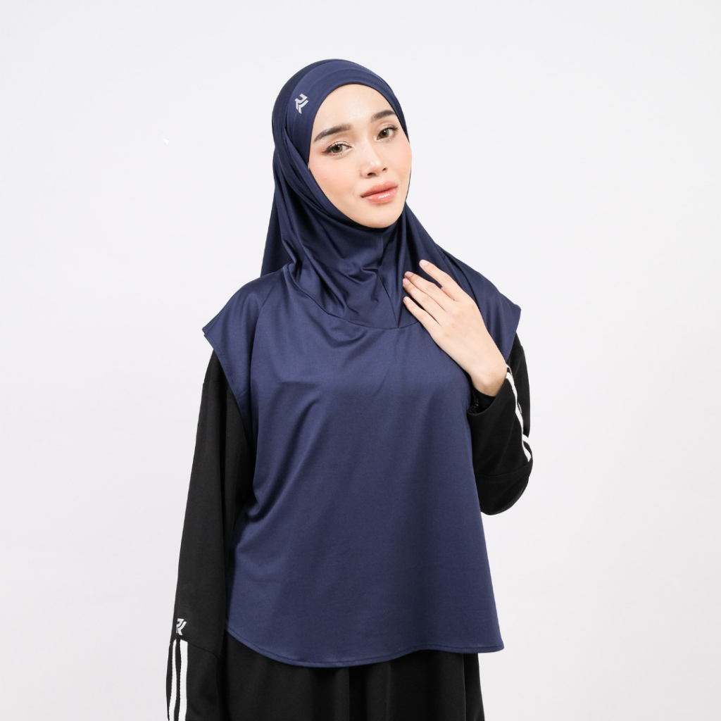 ROKUROKU.ID | Zoe - Khiban Sport Khimar Bandana Instant Sporty Bergo Syar'i Hijab Cooltech Jilbab Jersey Spandex Olahraga Premium