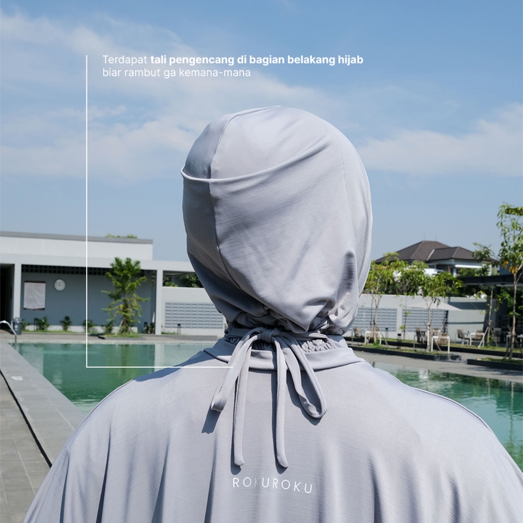 ROKUROKU.ID | Shaza - Swimwear Muslimah Modest Full Set Hijab to Toe Aqua Socks AntiSlip Baju Renang
