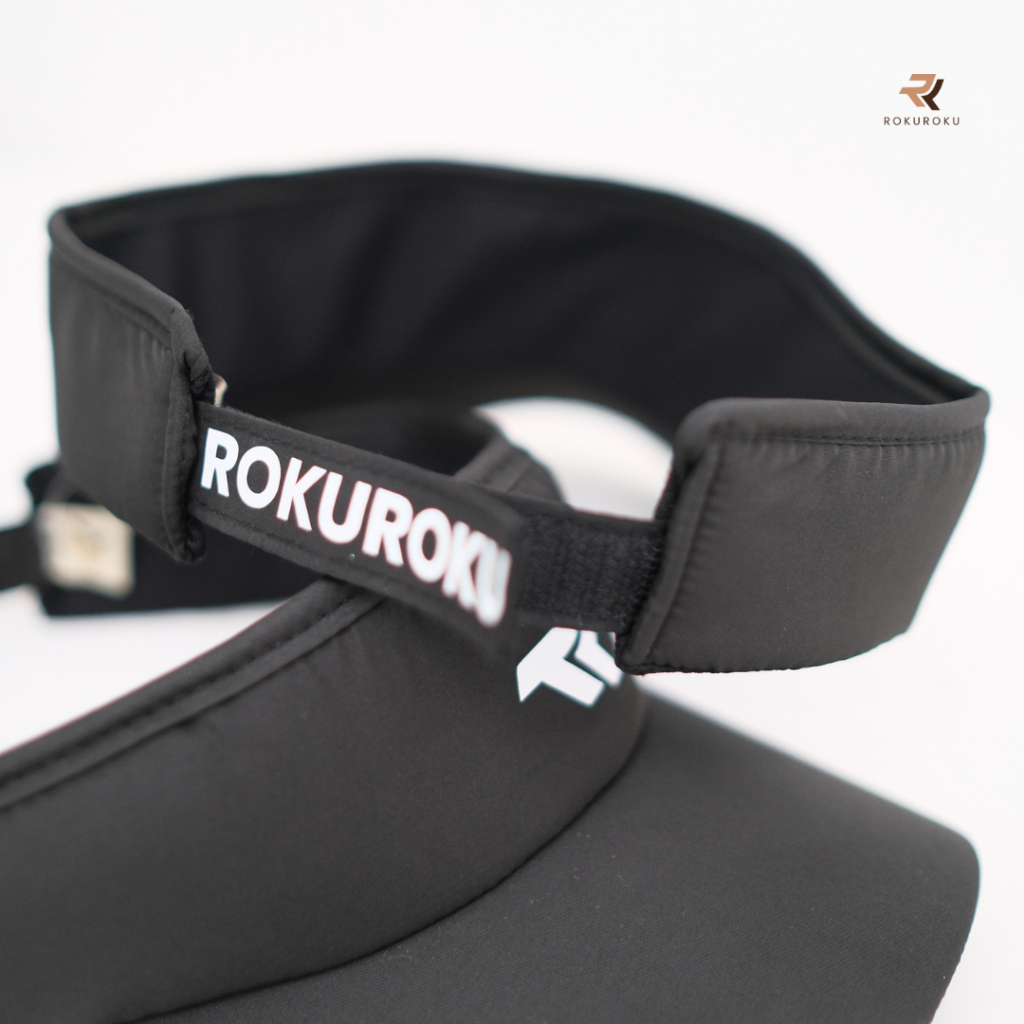 ROKUROKU.ID | Gayle - Topi Visor Sporty Hat Black White Unisex Olahraga Outdoor Golf Tennis Premium