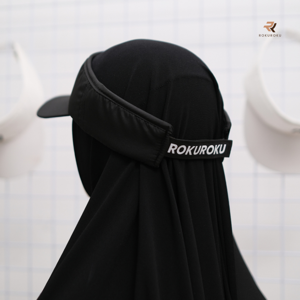 ROKUROKU.ID | Gayle - Topi Visor Sporty Hat Black White Unisex Olahraga Outdoor Golf Tennis Premium