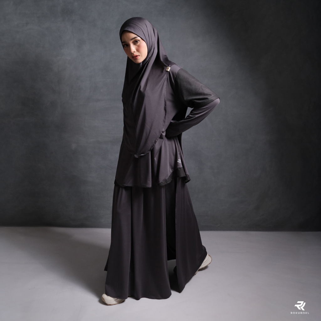 ROKUROKU.ID | Nava Sporty -  Setelan Baju Olahraga Wanita Muslim One Set Rok Celana Jersey Premium