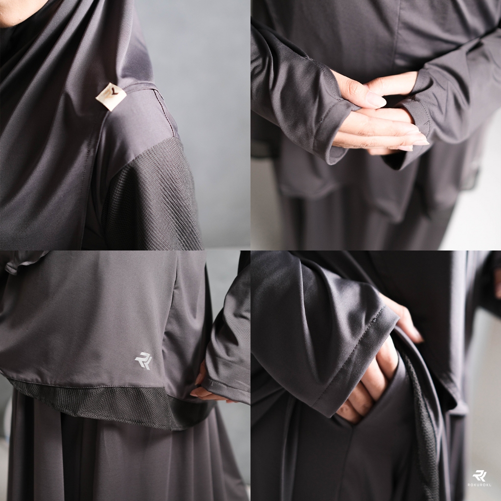 ROKUROKU.ID | Nava Sporty -  Setelan Baju Olahraga Wanita Muslim One Set Rok Celana Jersey Premium