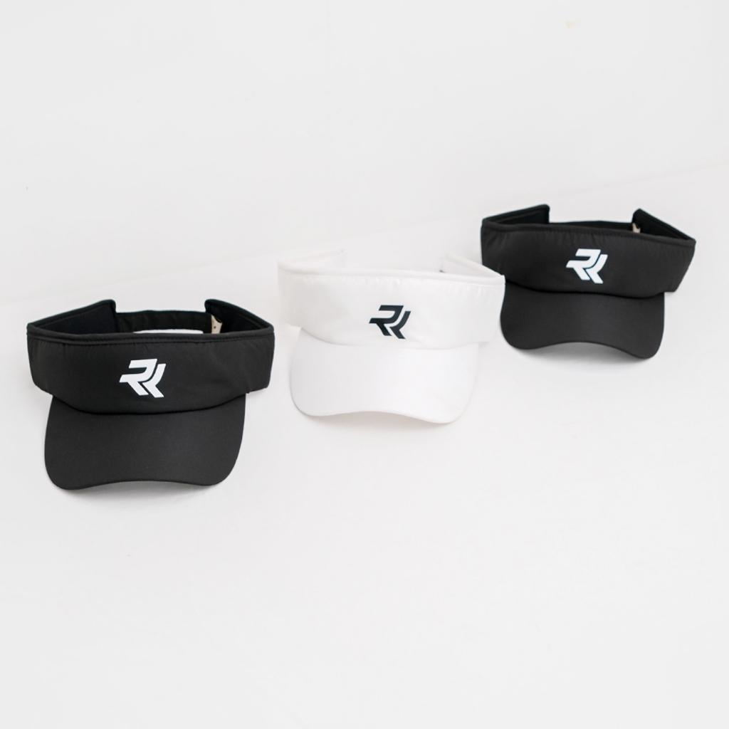 ROKUROKU.ID | Gayle - Topi Visor Sporty Hat Black White Unisex Olahraga Outdoor Golf Tennis Premium
