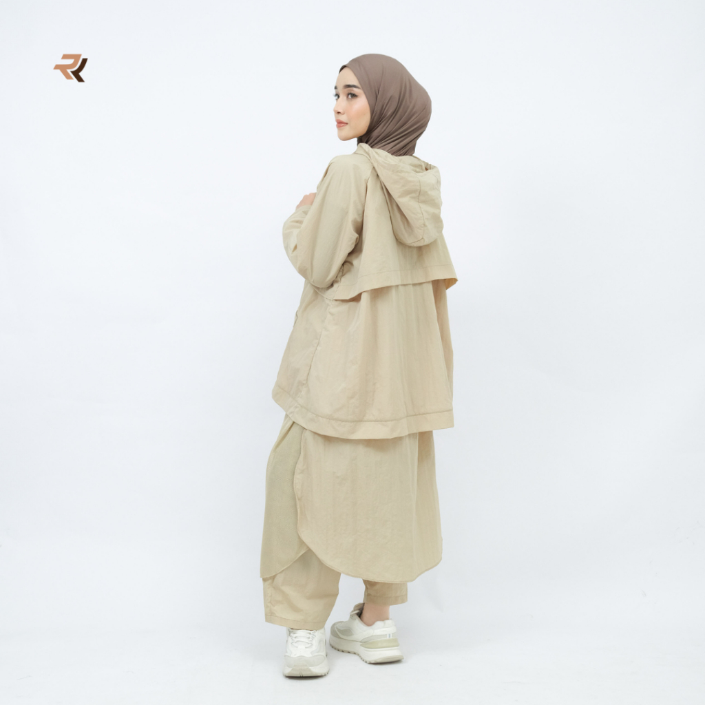 ROKUROKU | Yora - One Set Jaket Wanita Rok Celana Crinkle Parasut Jacket Windbreaker Premium