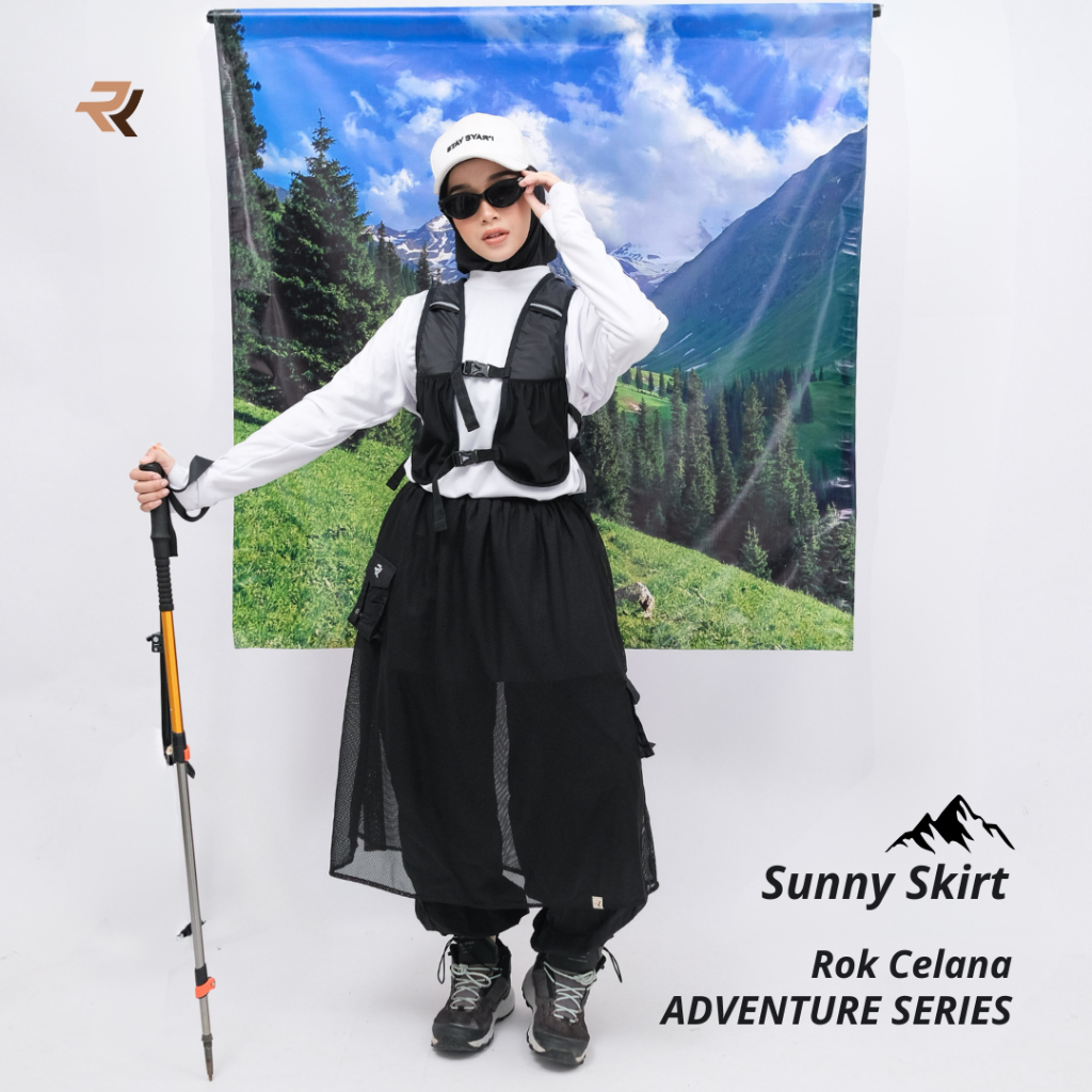 ROKUROKU | Sunny Skirt - Rok Celana Kulot Bawahan Setelan Olahraga Muslimah Cringkle Parasut Sporty