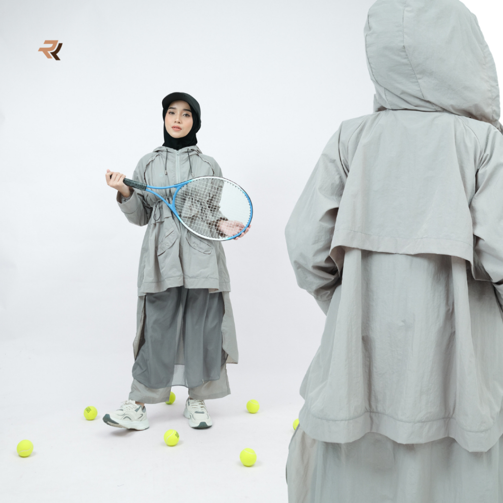 ROKUROKU | Yora - One Set Jaket Wanita Rok Celana Crinkle Parasut Jacket Windbreaker Premium