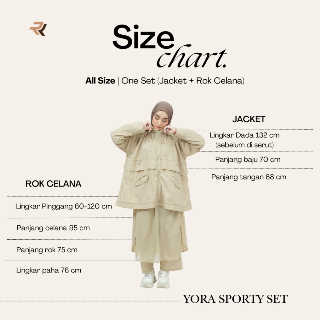 ROKUROKU | Yora - One Set Jaket Wanita Rok Celana Crinkle Parasut Jacket Windbreaker Premium