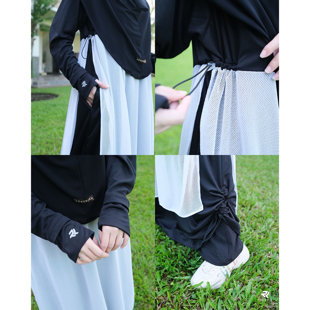 ROKUROKU.ID | Amora - Dress Sporty DryFit Casual Style Jersey Premium Gamis Olahraga Lebaran 2026