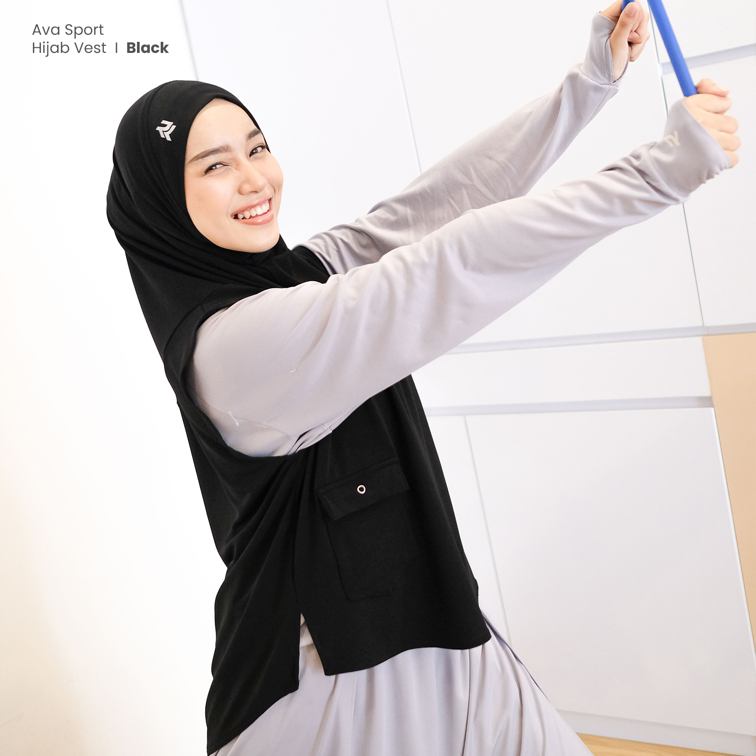 ROKUROKU.ID | Ava - Hijab Sport Bergo Sporty Jilbab Olahraga Khimar Instant Jersey Premium Terbaru