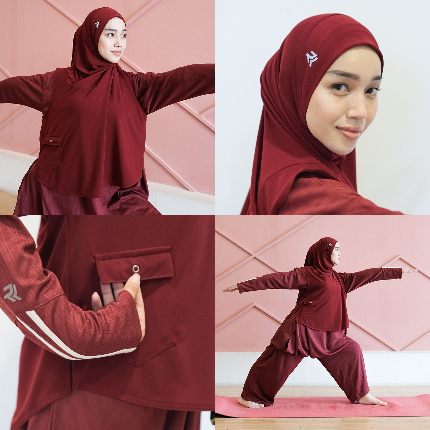ROKUROKU.ID | Ava - Hijab Sport Bergo Sporty Jilbab Olahraga Khimar Instant Jersey Premium Terbaru