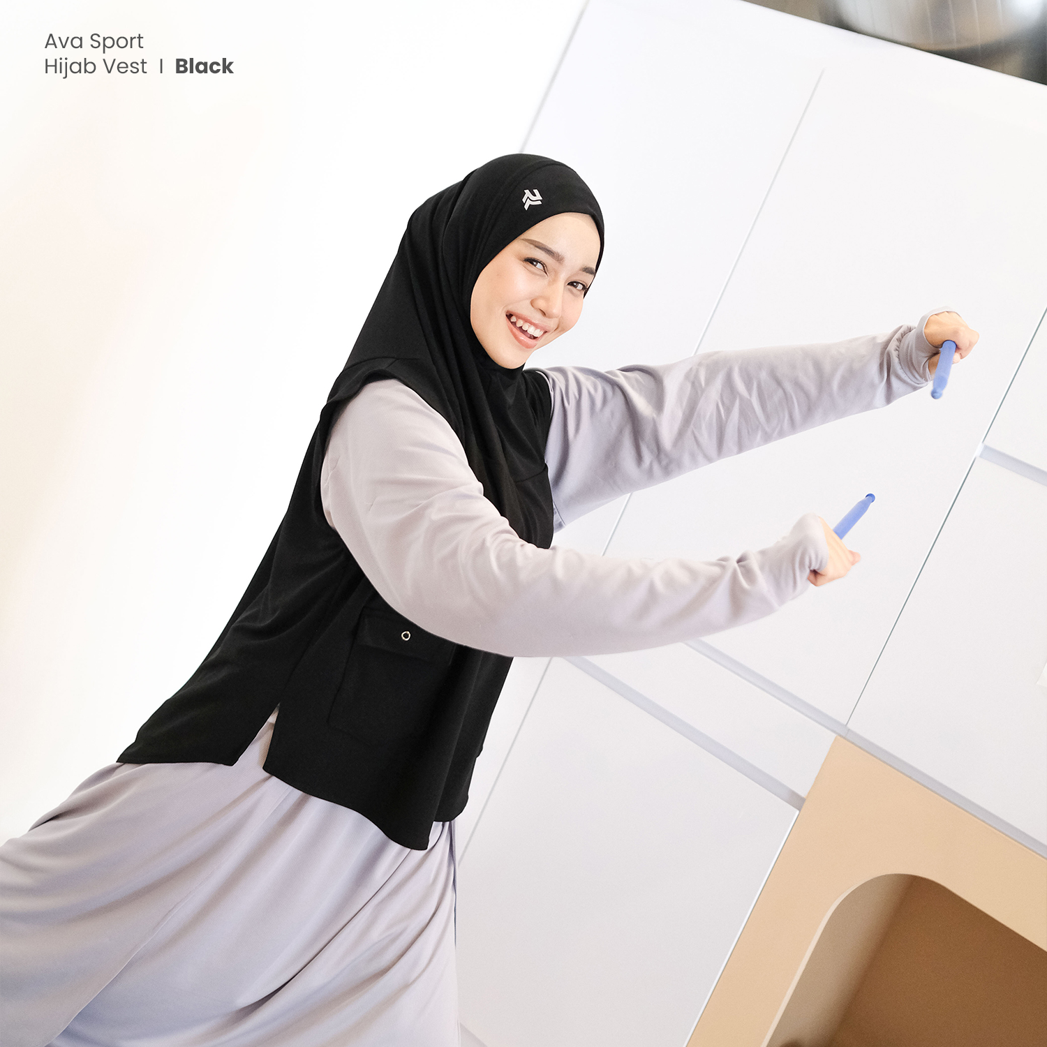 ROKUROKU.ID | Ava - Hijab Sport Bergo Sporty Jilbab Olahraga Khimar Instant Jersey Premium Terbaru