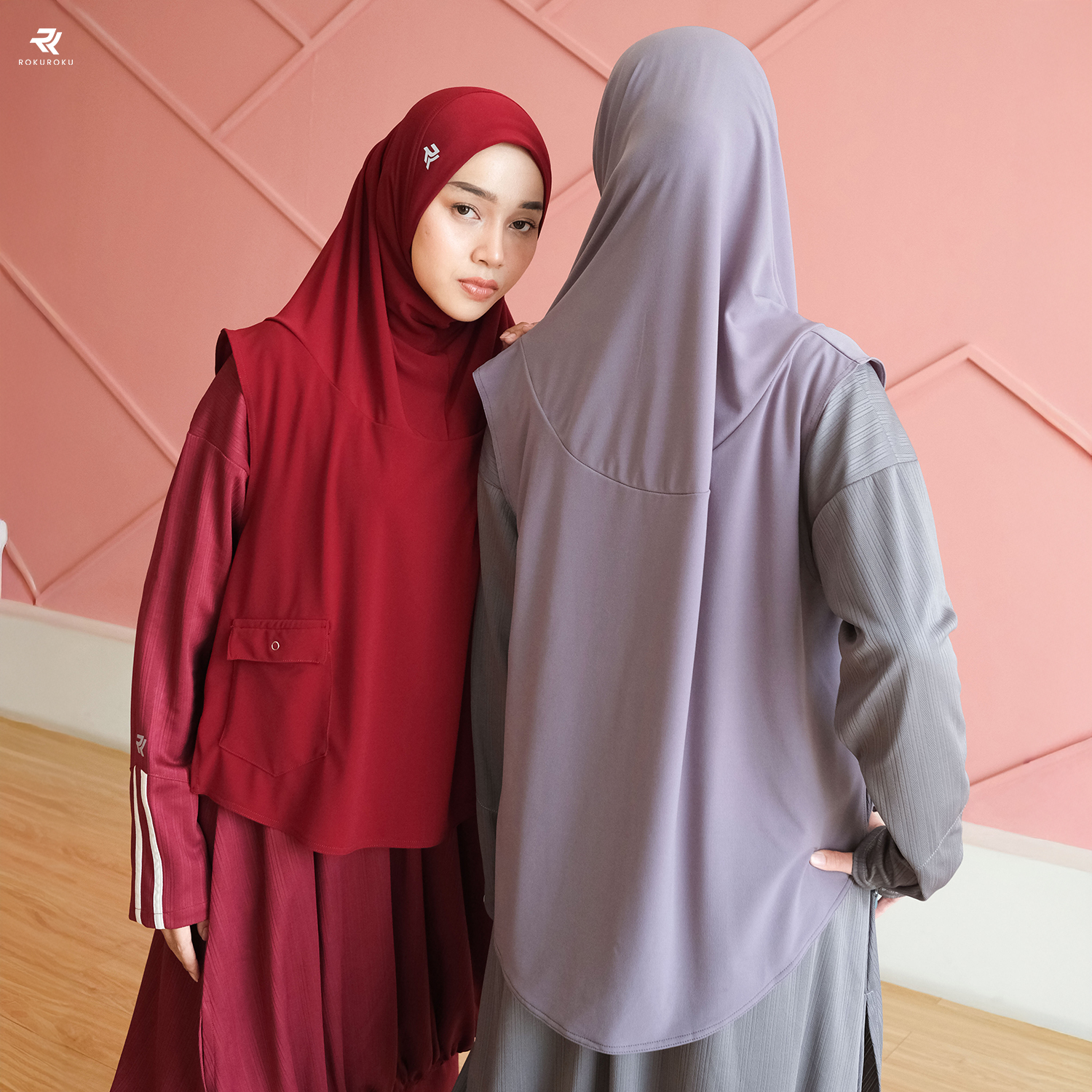 ROKUROKU.ID | Ava - Hijab Sport Bergo Sporty Jilbab Olahraga Khimar Instant Jersey Premium Terbaru