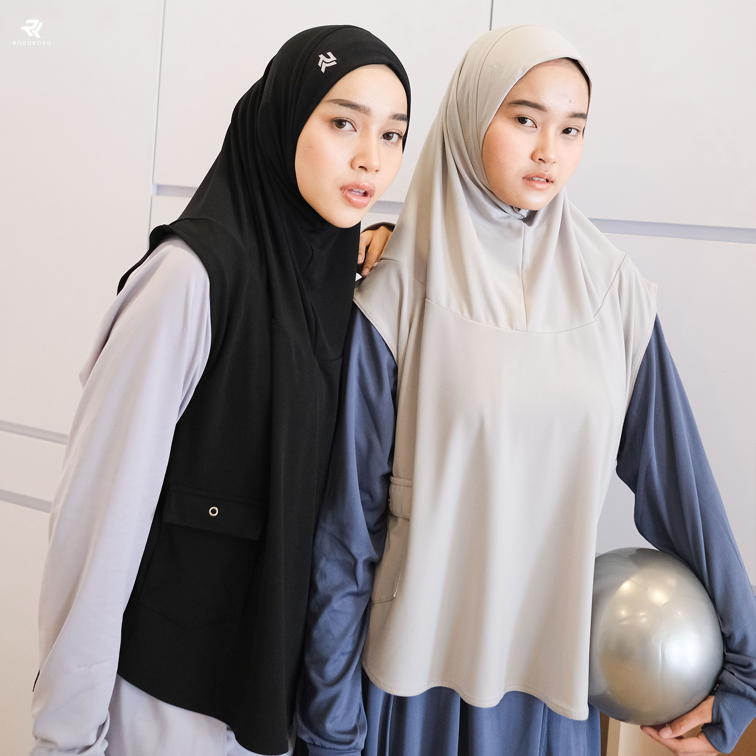 ROKUROKU.ID | Ava - Hijab Sport Bergo Sporty Jilbab Olahraga Khimar Instant Jersey Premium Terbaru