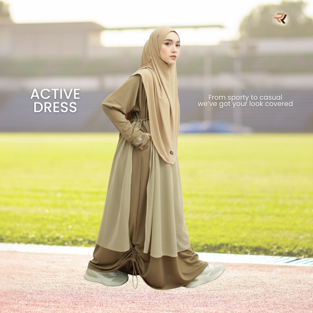 ROKUROKU.ID | Amora - Dress Sporty DryFit Casual Style Jersey Premium Gamis Olahraga Lebaran 2026