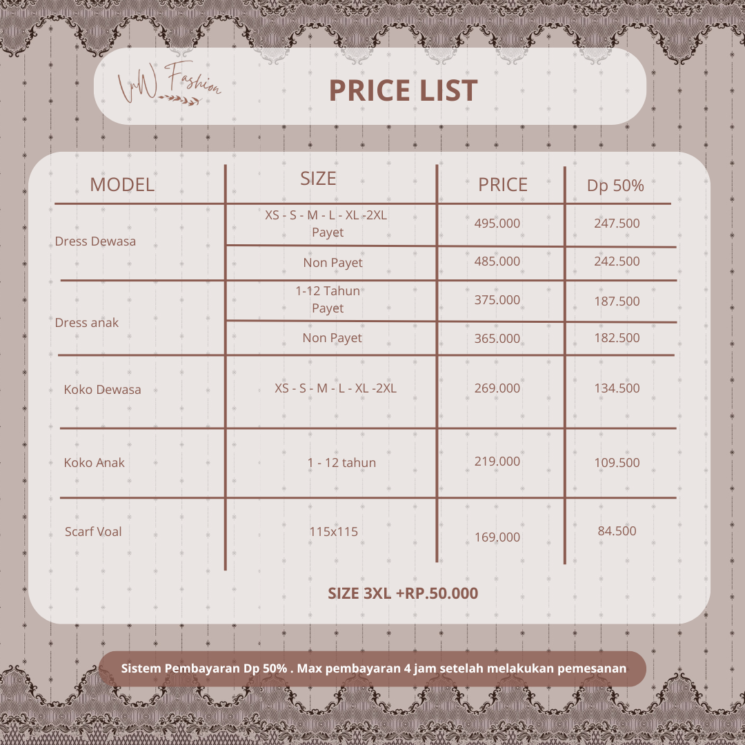 BAHIYA FAMILY SET DRESS - DEWASA