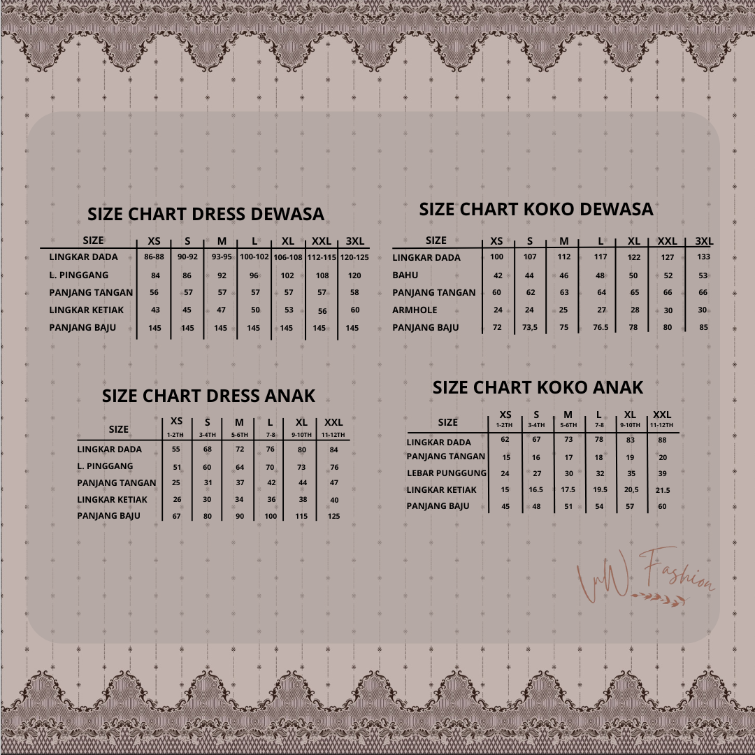 BAHIYA FAMILY SET DRESS - DEWASA