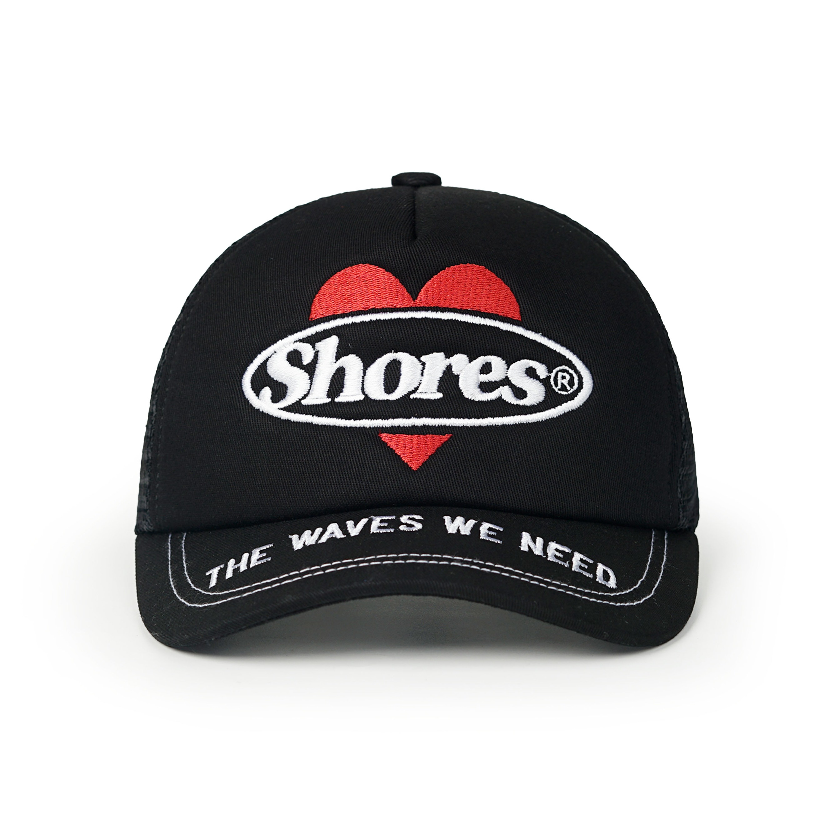 Strainwaves Trucker Hat Heart of The Shores Black