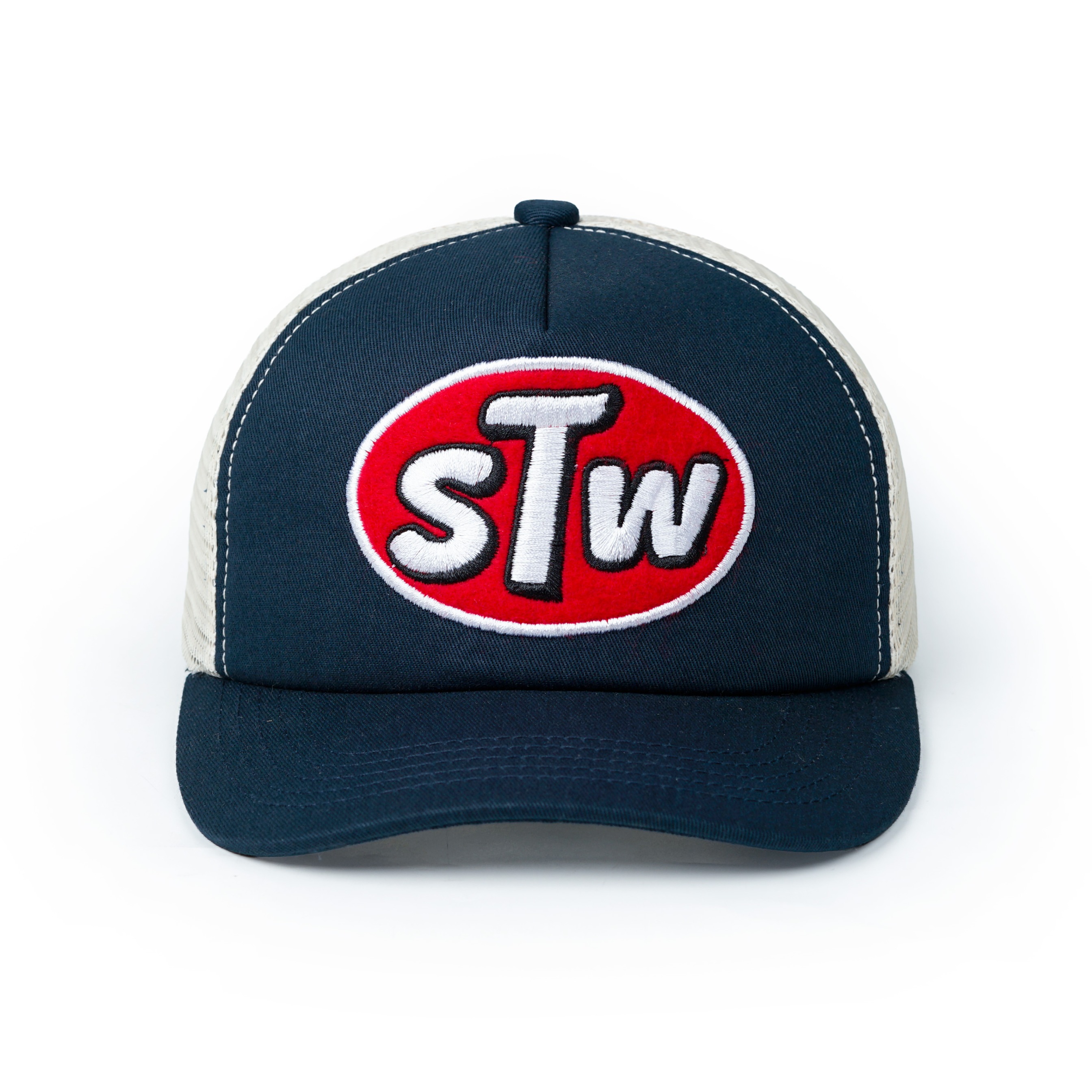 Strainwaves Goofy Trucker Hat Twotone Navy Cream