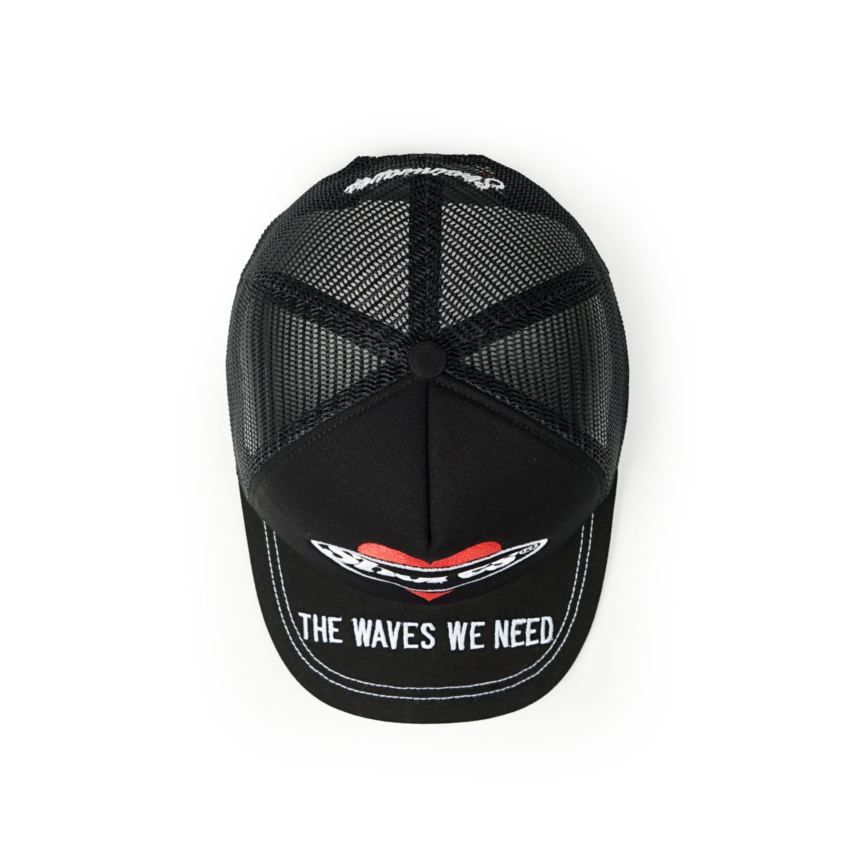 Strainwaves Trucker Hat Heart of The Shores Black