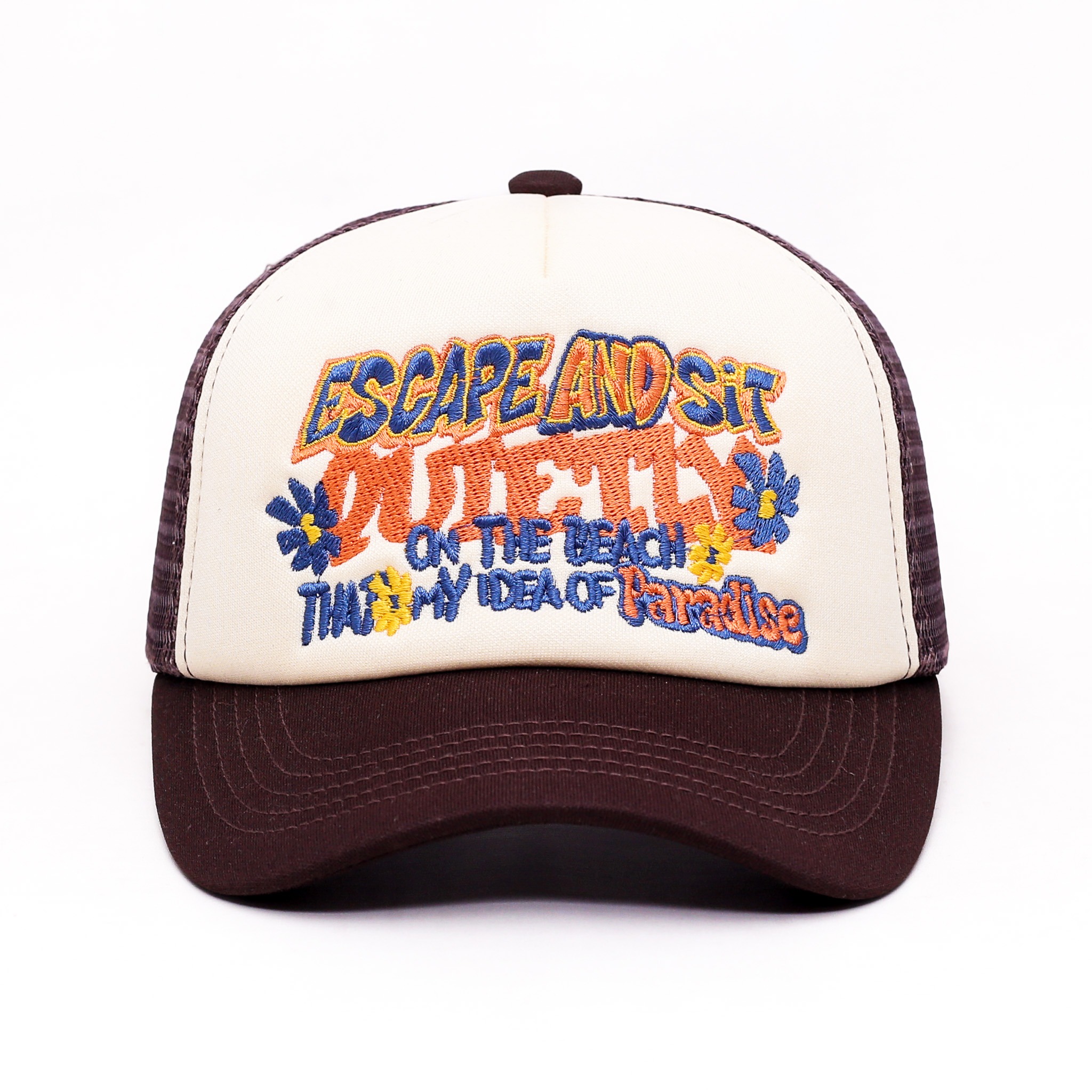 Strainwaves Quietly Trucker Hat Twotone Brown