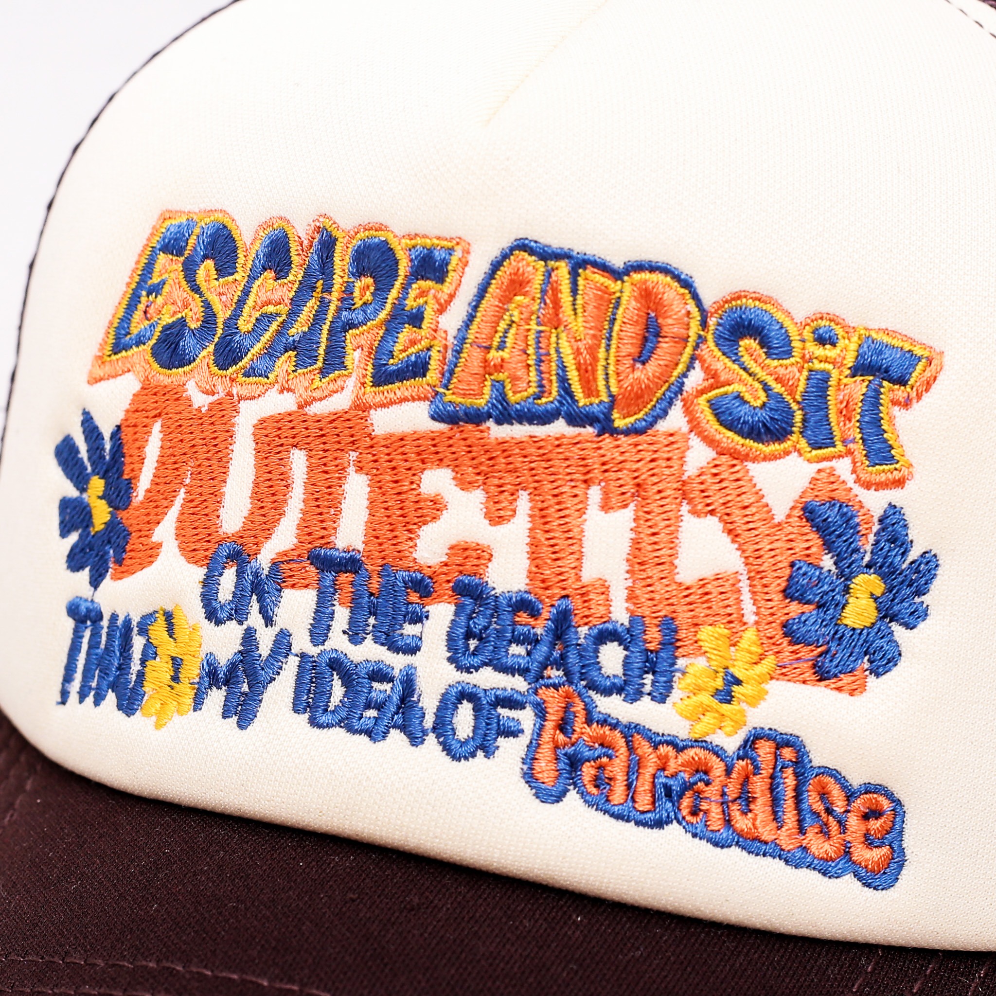 Strainwaves Quietly Trucker Hat Twotone Brown