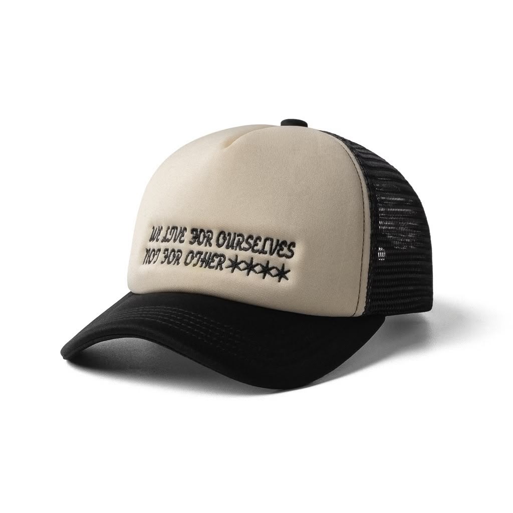 Strainwaves Ourselves Trucker Hat Twotone Black