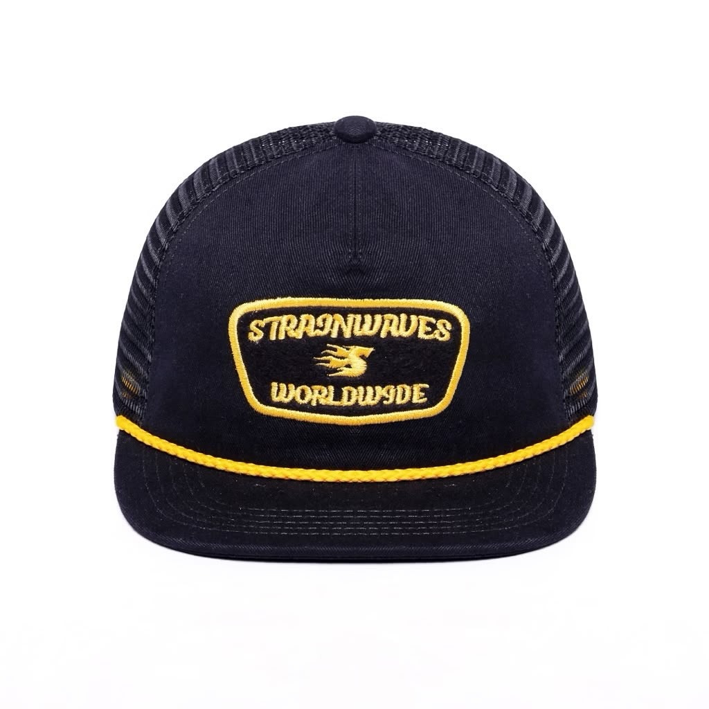 Strainwaves Worldwide Unstructured Trucker Hat Black