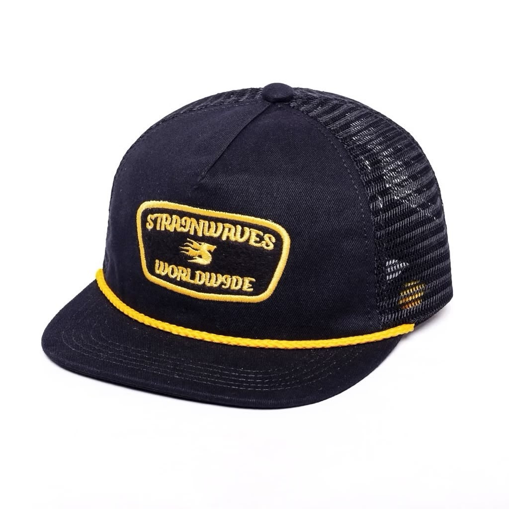 Strainwaves Worldwide Unstructured Trucker Hat Black