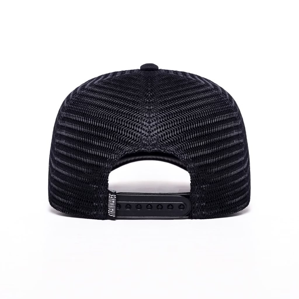 Strainwaves Patches Trucker Hat Black