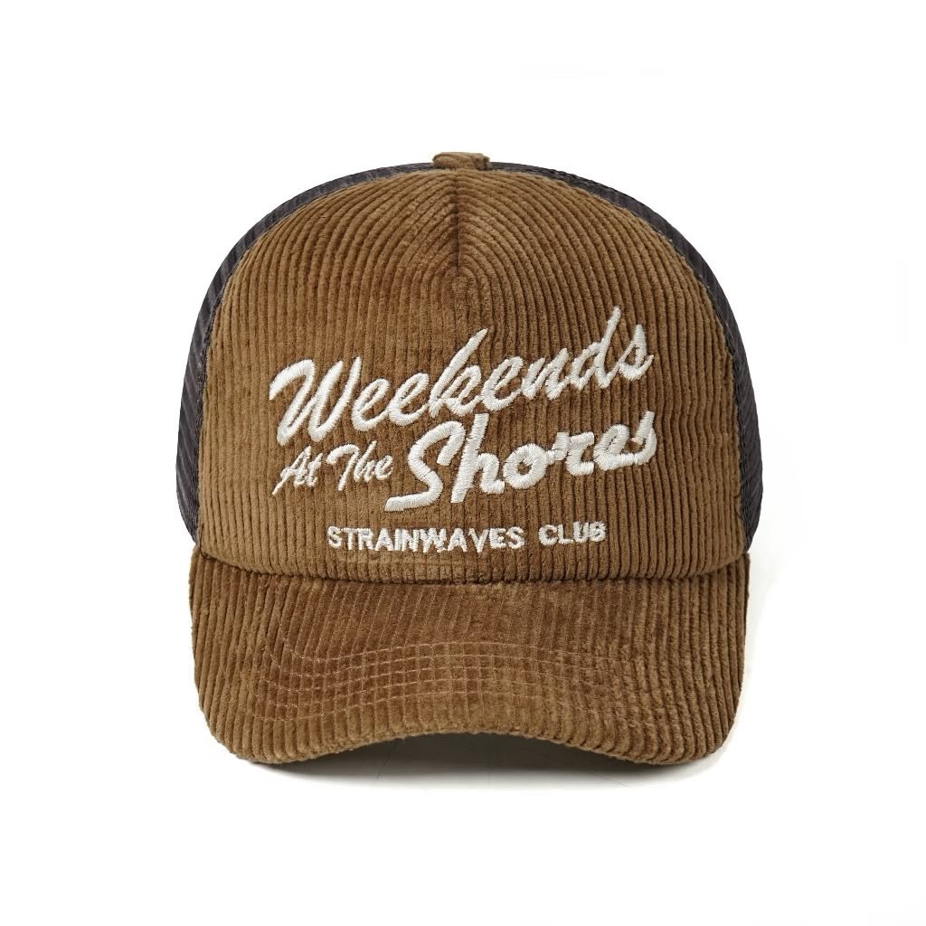 Strainwaves Weekend At The Shores Trucker Hat Brown