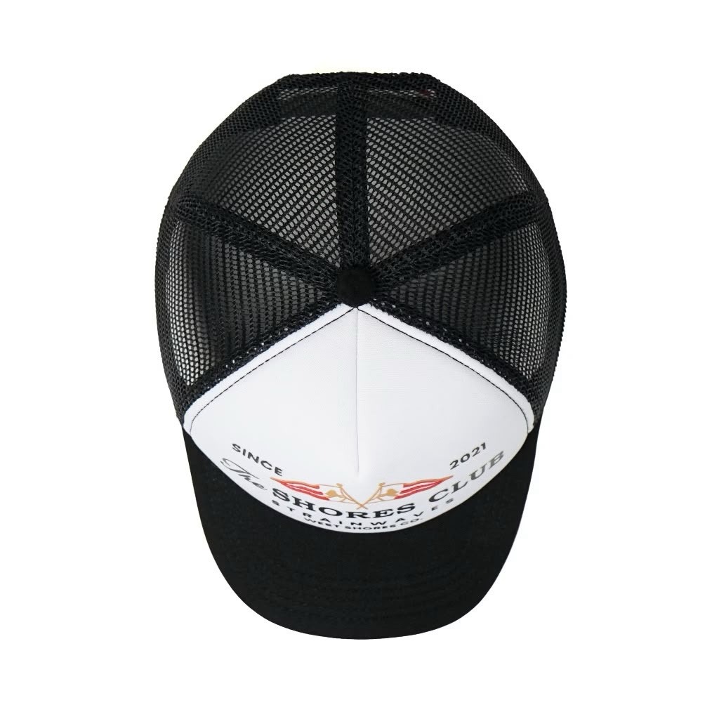 Strainwaves Shores Flag Trucker Hat Twotone Black