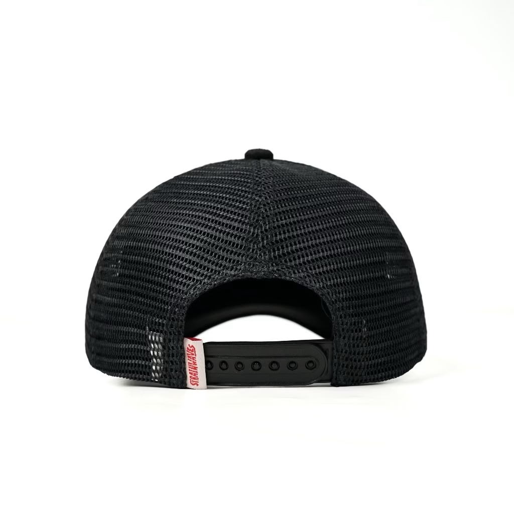 Strainwaves Shores Flag Trucker Hat Twotone Black