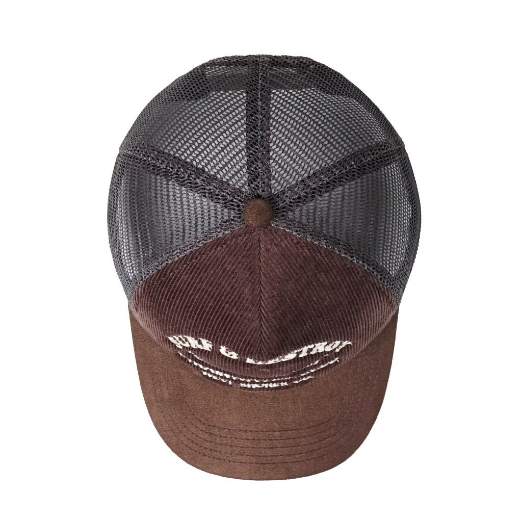 Strainwaves Surf & Destroy Trucker Hat Corduroy Brown