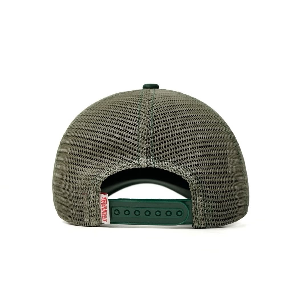 Strainwaves Surf And Service Trucker Hat Twotone Green