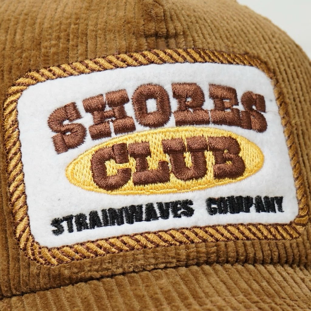 Strainwaves Shores Company Trucker Hat Corduroy Brown
