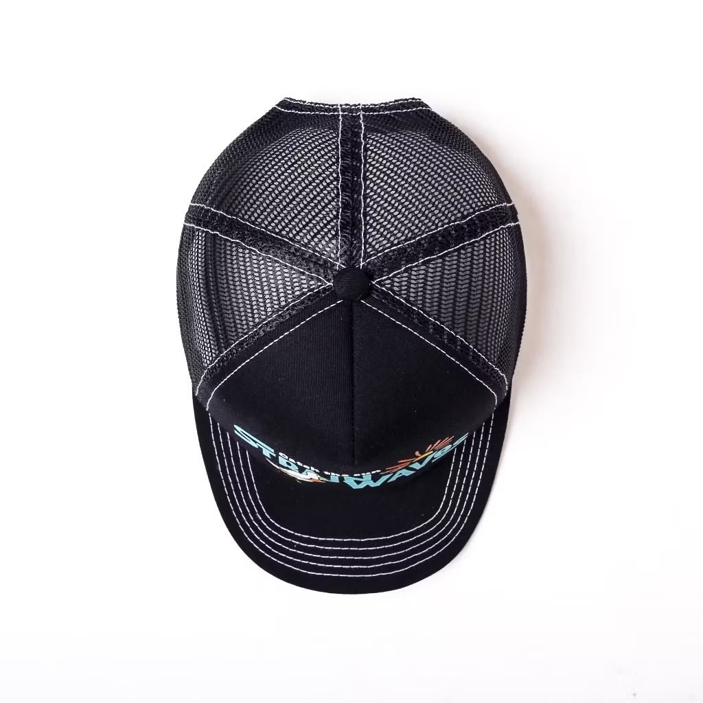 Strainwaves Catch The Sun Trucker Hat Black