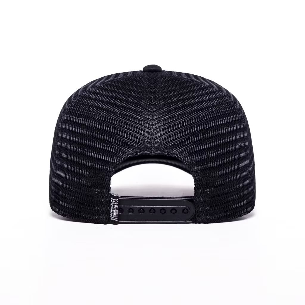 Strainwaves Farm Aura Trucker Hat Black