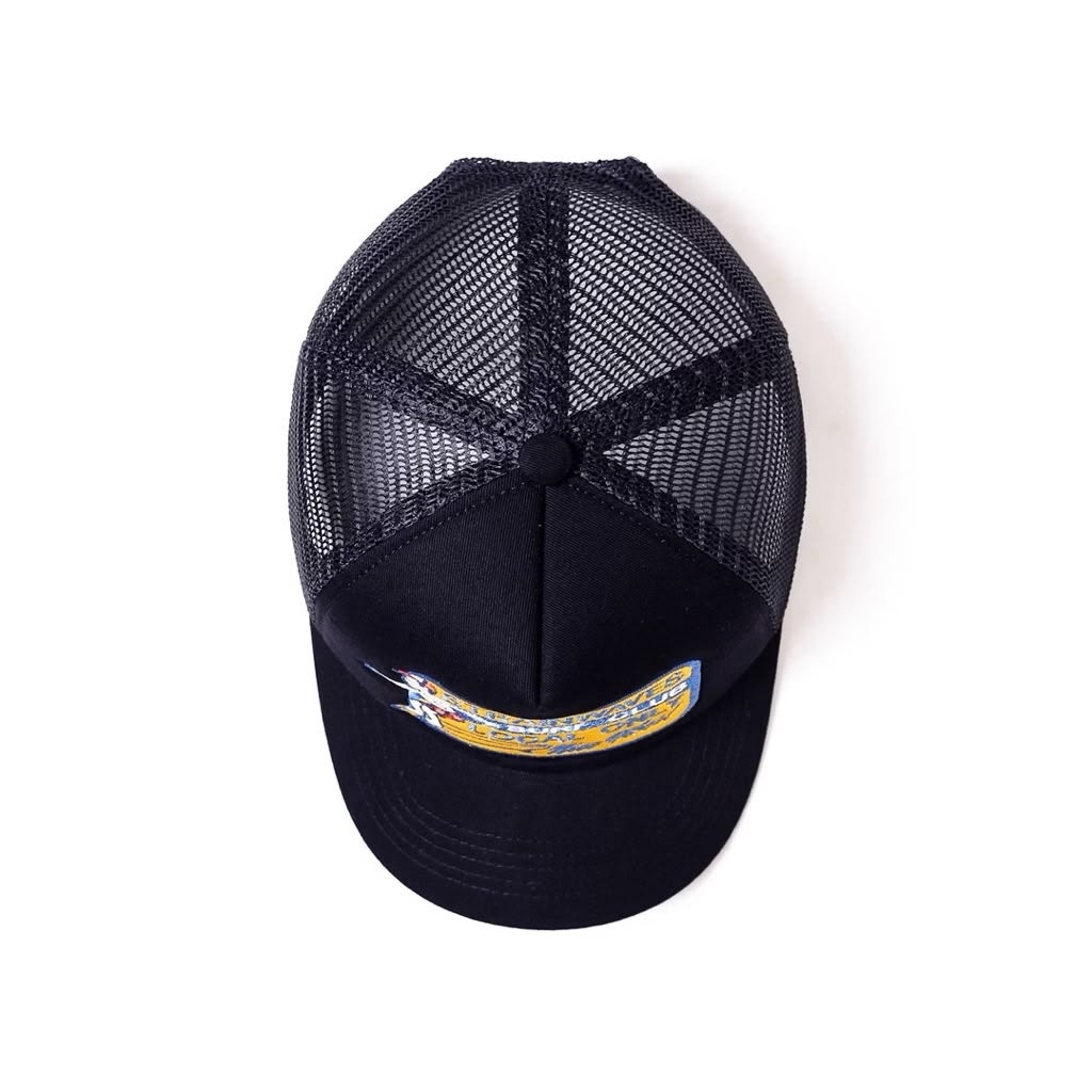 Strainwaves Farm Aura Trucker Hat Black