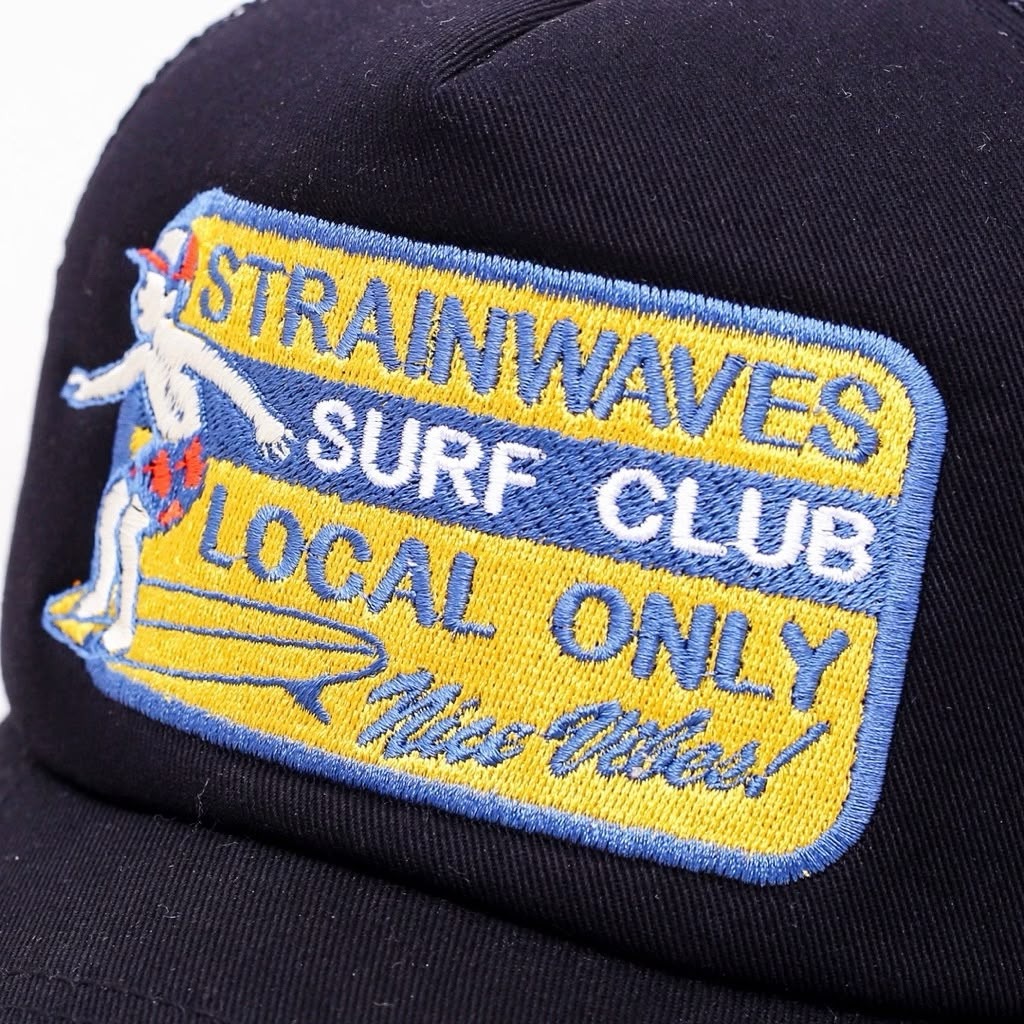 Strainwaves Farm Aura Trucker Hat Black