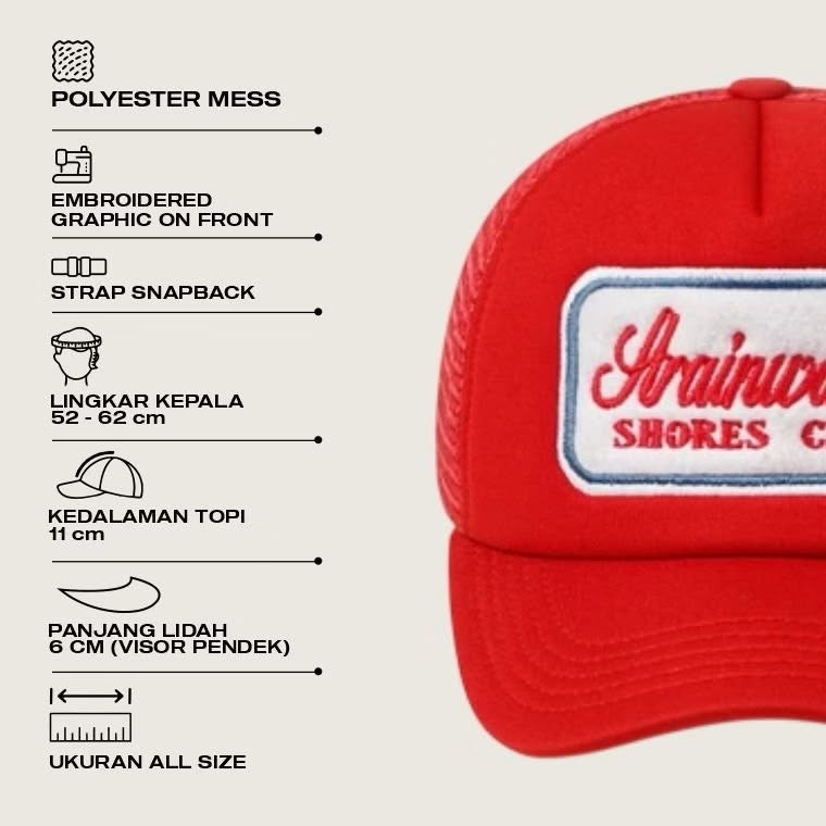 Strainwaves Shores Club Trucker Hat Red