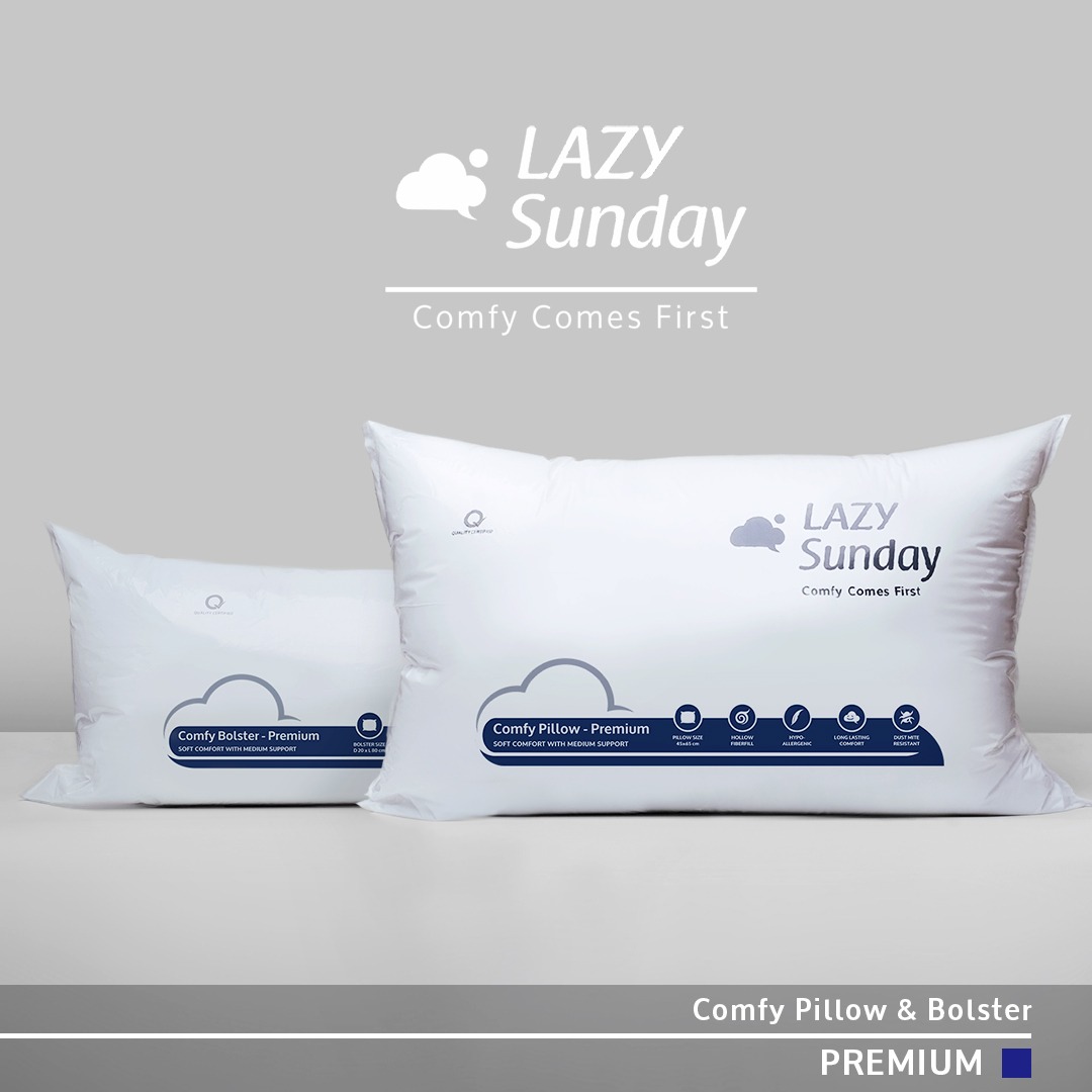 Promo Bundling 1 Bantal & 1 Guling Comfy Premium - LAZY Sunday