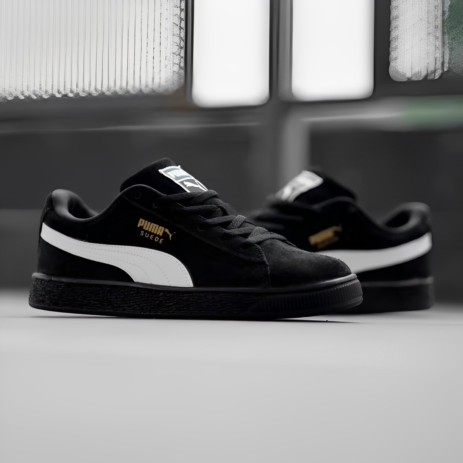 PUMA SUEDE CLASSIC XXI - BLACK WHITE SOLE BOLD