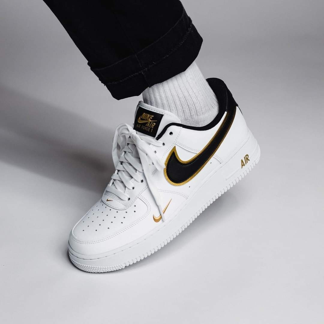 NIKE AIR FORCE 1 '07 DOUBLE SWOOSH - METALLIC GOLD