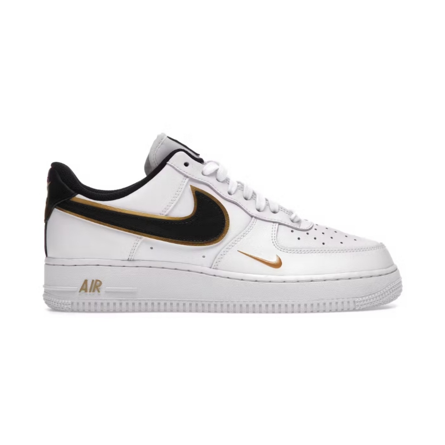 NIKE AIR FORCE 1 '07 DOUBLE SWOOSH - METALLIC GOLD