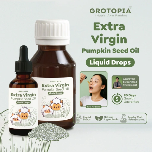 Image of GROTOPIA (Oral Liquid Drops) Extra Virgin Pumpkin Seed Oil 100% Pure Natural Nutrisi Akar Rambut