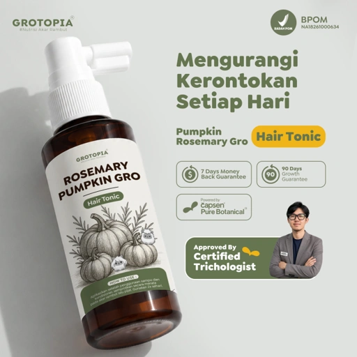 Grotopia 100ml Gro Hair Tonic Rosemary Pumpkin Seed 100ml Natural Akar Rambut Growth Anti Rontok