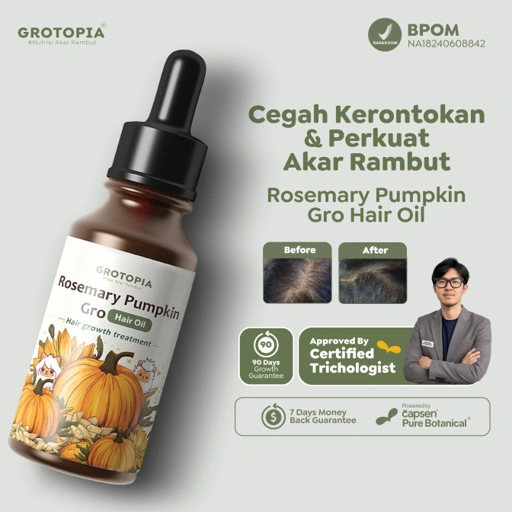 Grotopia Gro Pumpkin Seed Rosemary Oil Hair Oil Natural Akar Rambut Growth Anti Rontok