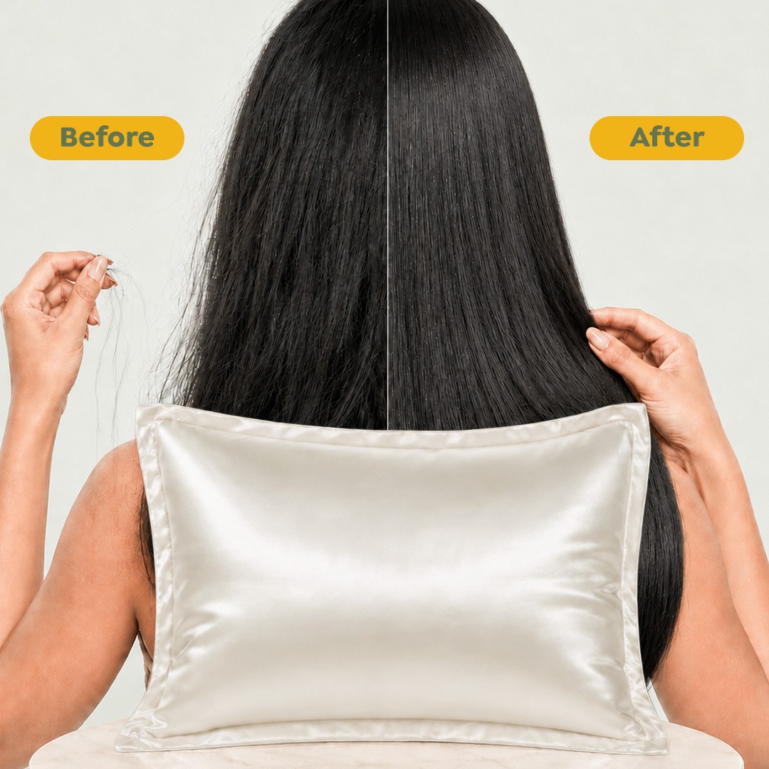 Grotopia SlikyGro Pillow Case Heavyweight 40 Momme 74x48cm 100% Mulberry Silk Grade 6A Warna Pearln