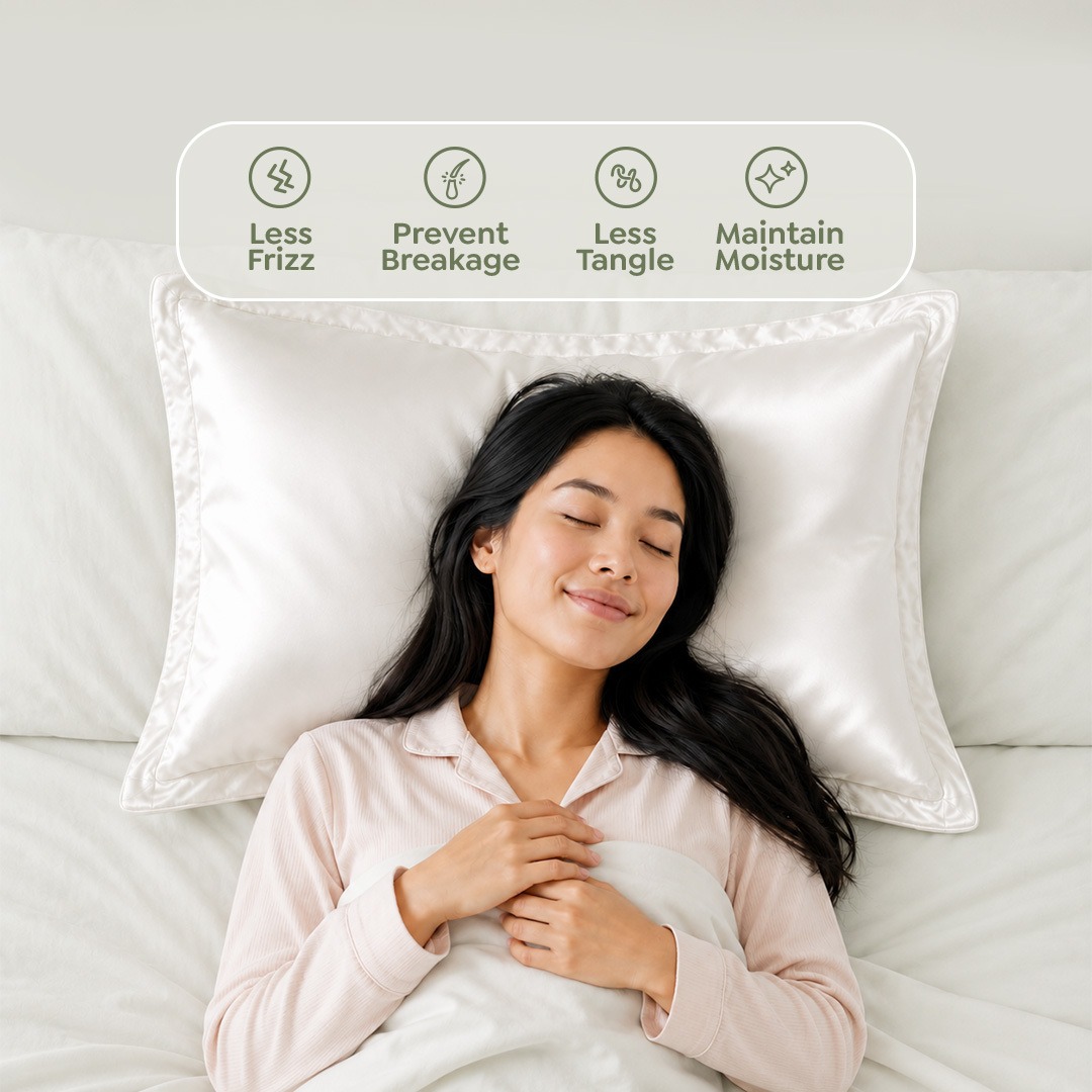 Grotopia SlikyGro Pillow Case Heavyweight 40 Momme 74x48cm 100% Mulberry Silk Grade 6A Warna Pearln
