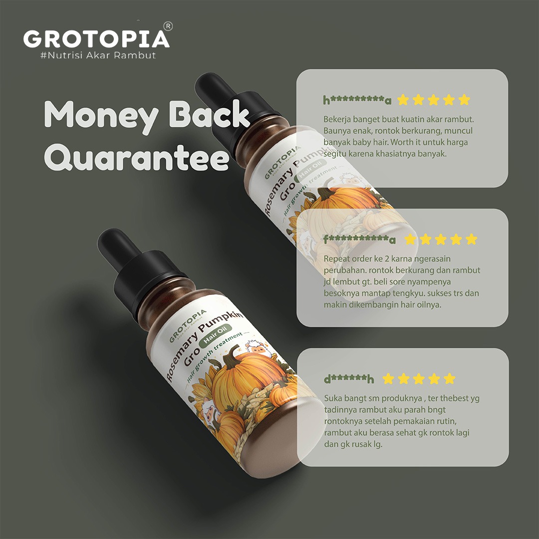 Grotopia Gro Pumpkin Seed Rosemary Oil Hair Oil Natural Akar Rambut Growth Anti Rontok